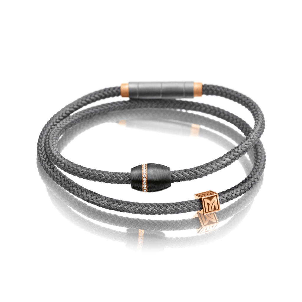 Carbonarmband grau in Titan-Rotgold von Meister bei Juwelier Fridrich in München