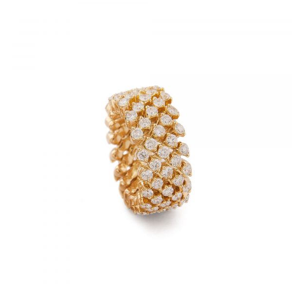 Brevetto Classic Gelbgold Multi Size Ring mit 5 Brillant-Reihen von Serafino Consoli bei Juwelier Fridrich in München