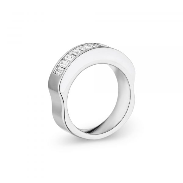 Platin Ring "Classico" mit Baguette Diamanten