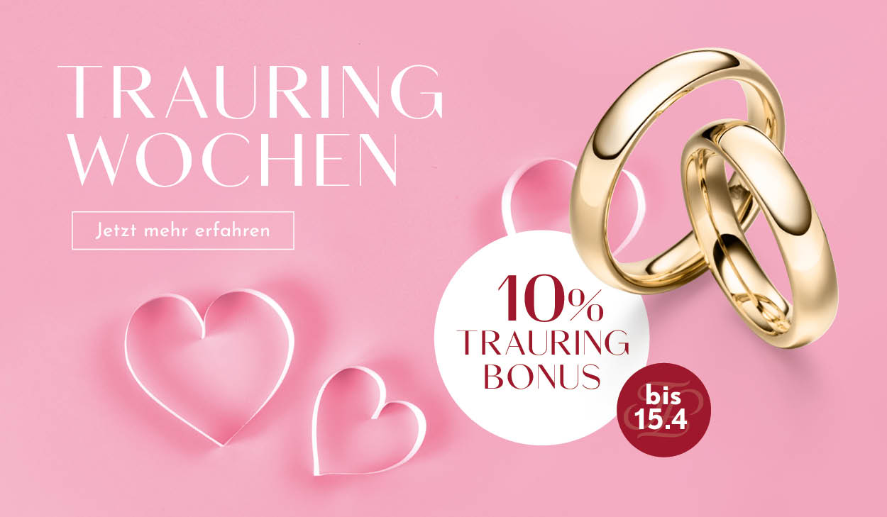 Trauringwochen bei Juwelier Fridrich in München mit 10% Trauringbonus Nachlass