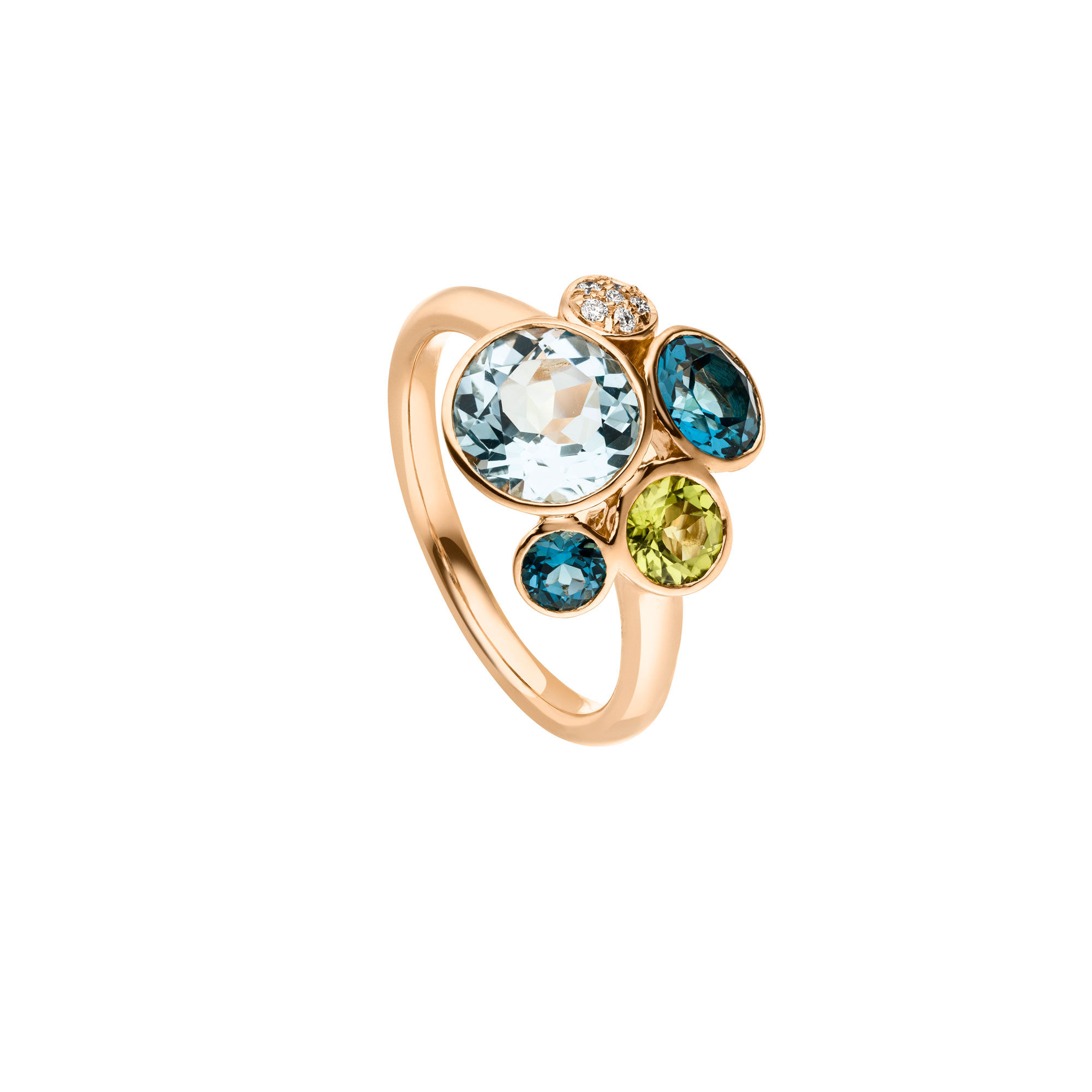 Roségold Ring mit bunten Farbedelsteinen und Brillanten von Kollektion Fridrich bei Juwelier Fridrich in München