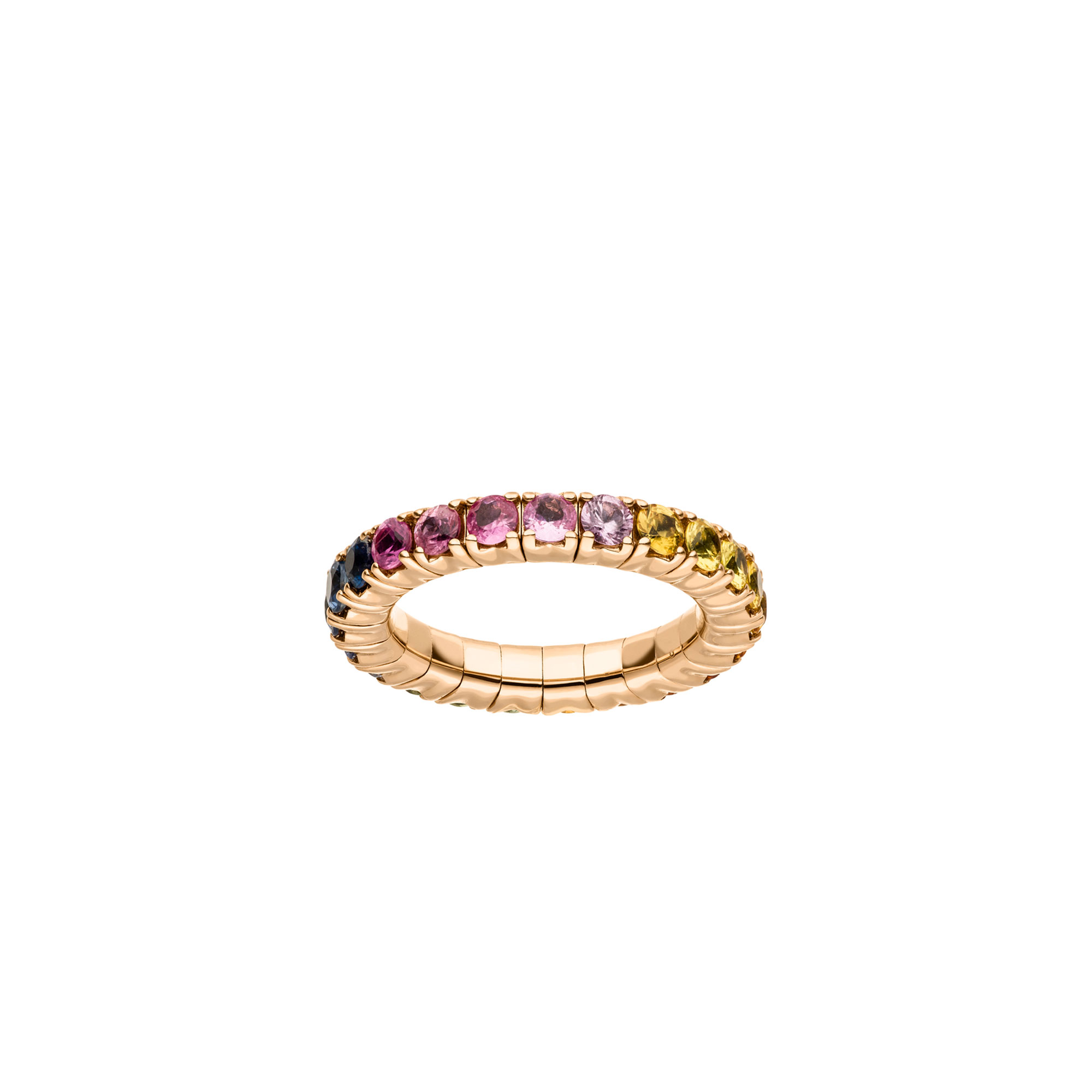 Flexibler Roségold Memoire Ring mit bunten Saphiren von Kollektion Fridrich bei Juwelier Fridrich in München
