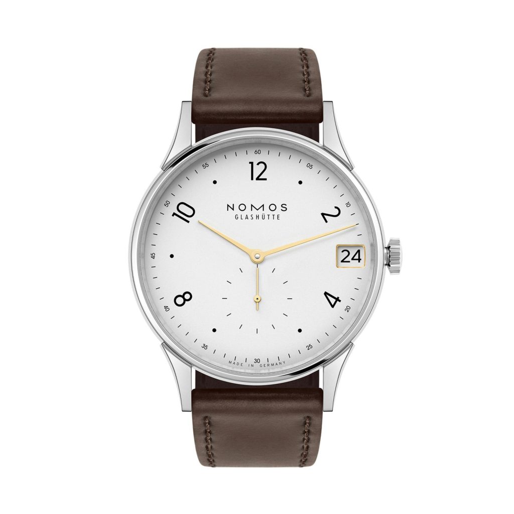 Minimatik 39 Datum Gold von NOMOS Glashütte bei Juwelier Fridrich in München