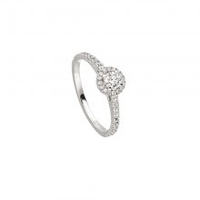 Platin "Halo"-Ring mit Brillanten von Hans D. Krieger bei Juwelier Fridrich in München