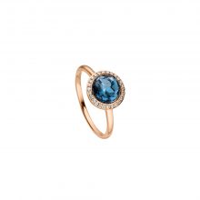 Roségold Cocktail Ring mit London Blue Topas von Kollektion Fridrich bei Juwelier Fridrich in München