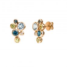 Roségold Ohrhänger mit bunten Farbedelsteinen und Brillanten von Kollektion Fridrich bei Juwelier Fridrich in München
