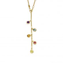 Gelbgold Y-Collier mit bunten Farbsteinen von Kollektion Fridrich bei Juwelier Fridrich in München