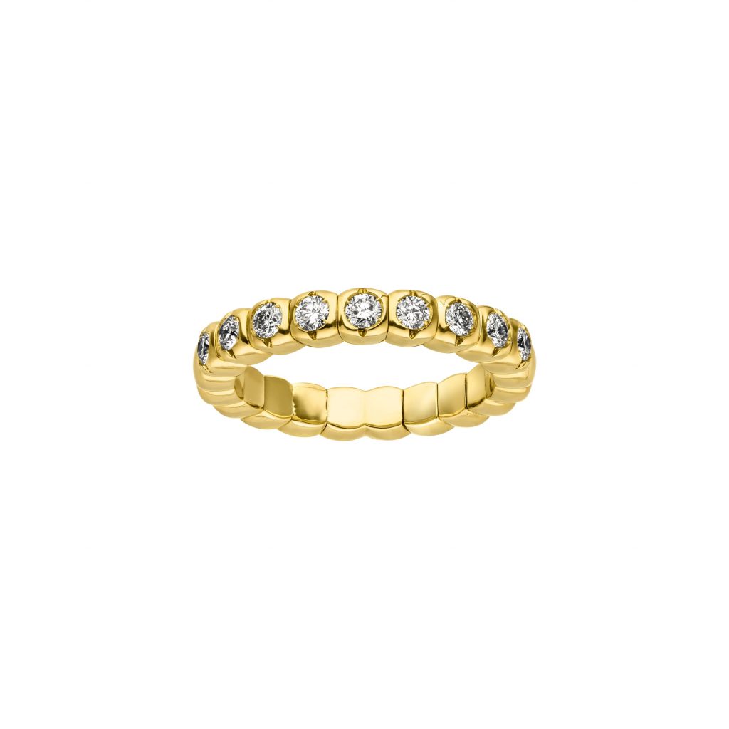 Flex-Ring mit Diamanen in Gelbgold von Kollektion Fridrich bei Juwelier Fridrich in München