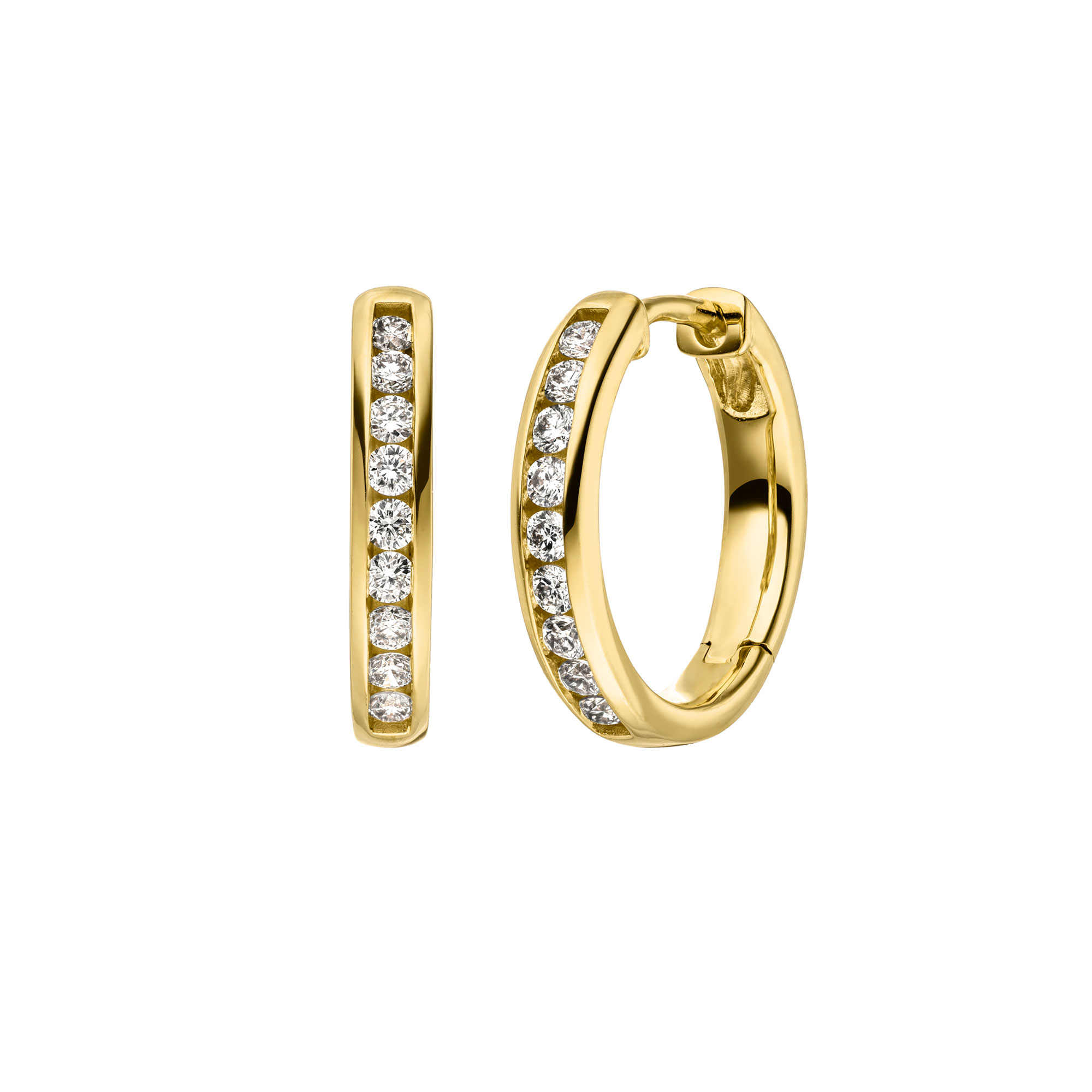 Gelbgold Creolen mit Brillanten von Kollektion Fridrich bei Juwelier Fridrich in München