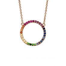 Roségold Collier Rainbow mit bunten Saphiren von Kollektion Fridrich bei Juwelier Fridrich in München