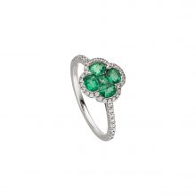 Weißgold Ring mit Smaragd und Diamanten von Kollektion Fridrich bei Juwelier Fridrich in München