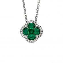 Weißgold Collier mit Smaragd und Diamanten von Kollektion Fridrich bei Juwelier Fridrich in München