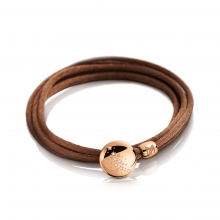 Seidenarmband braun mit Brillant Elemente von Meister bei Juwelier Fridrich in München