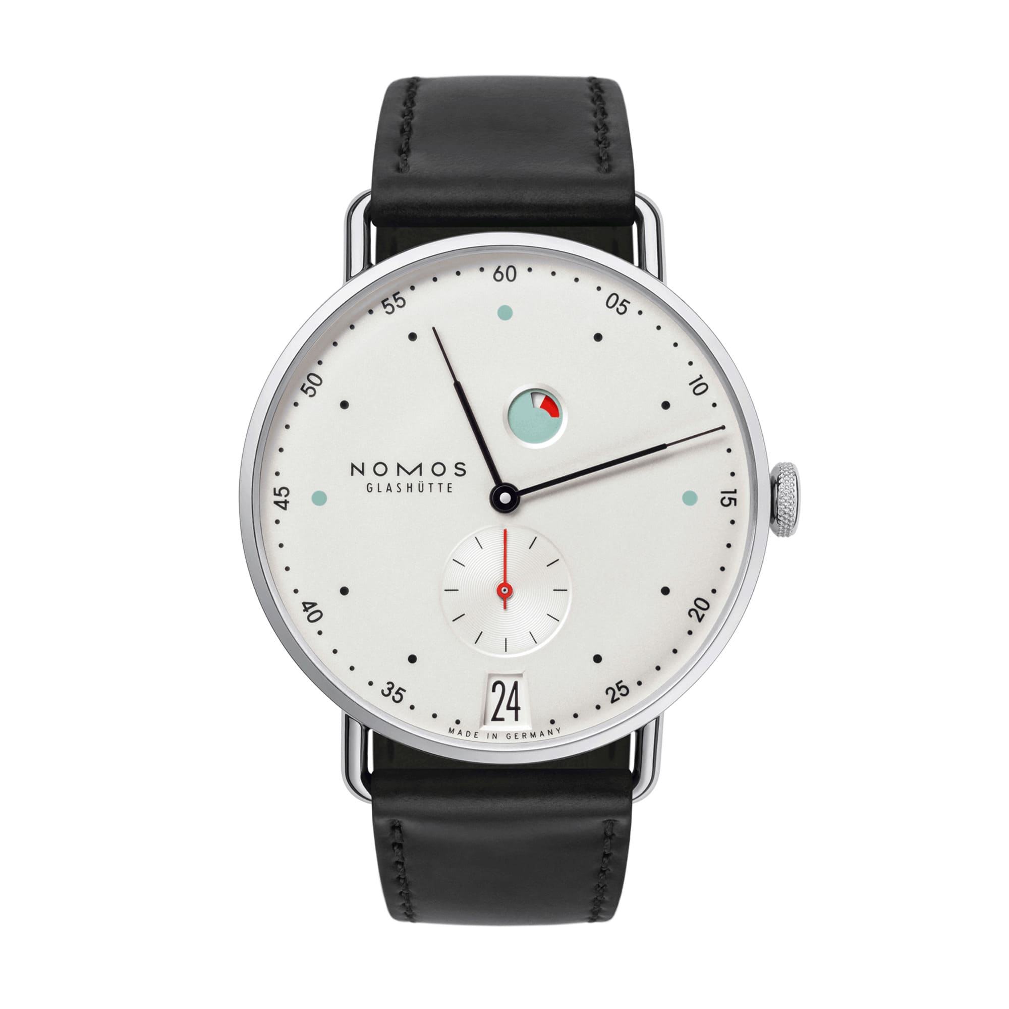 Metro Datum Gangreserve von NOMOS Glashütte bei Juwelier Fridrich in München