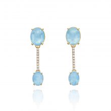 Gelbgold Ohrhänger mit Aquamarin und Brillanten von Nanis bei Juwelier Fridrich in München