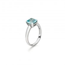 Weißgold Ring "Colour Square" mit Aquamarin von Atelier Fridrich bei Juwelier Fridrich in München
