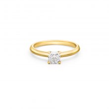 Gelbgold Ring "Unika" mit Diamant im Cushion Schliff von Atelier Fridrich bei Juwelier Fridrich in München