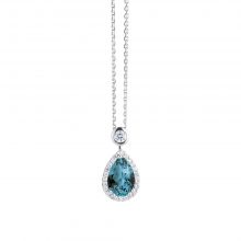 Weißgold Collier mit Blau Topas und Brillanten von Capolavoro bei Juwelier Fridrich in München