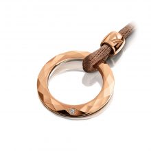 Solitärcollier Rautenmuster mit Textilband von Meister bei Juwelier Fridrich in München