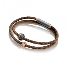 Carbonarmband braun in Titan-Rotgold mit M-Würfel in Titan von Meister bei Juwelier Fridrich in München
