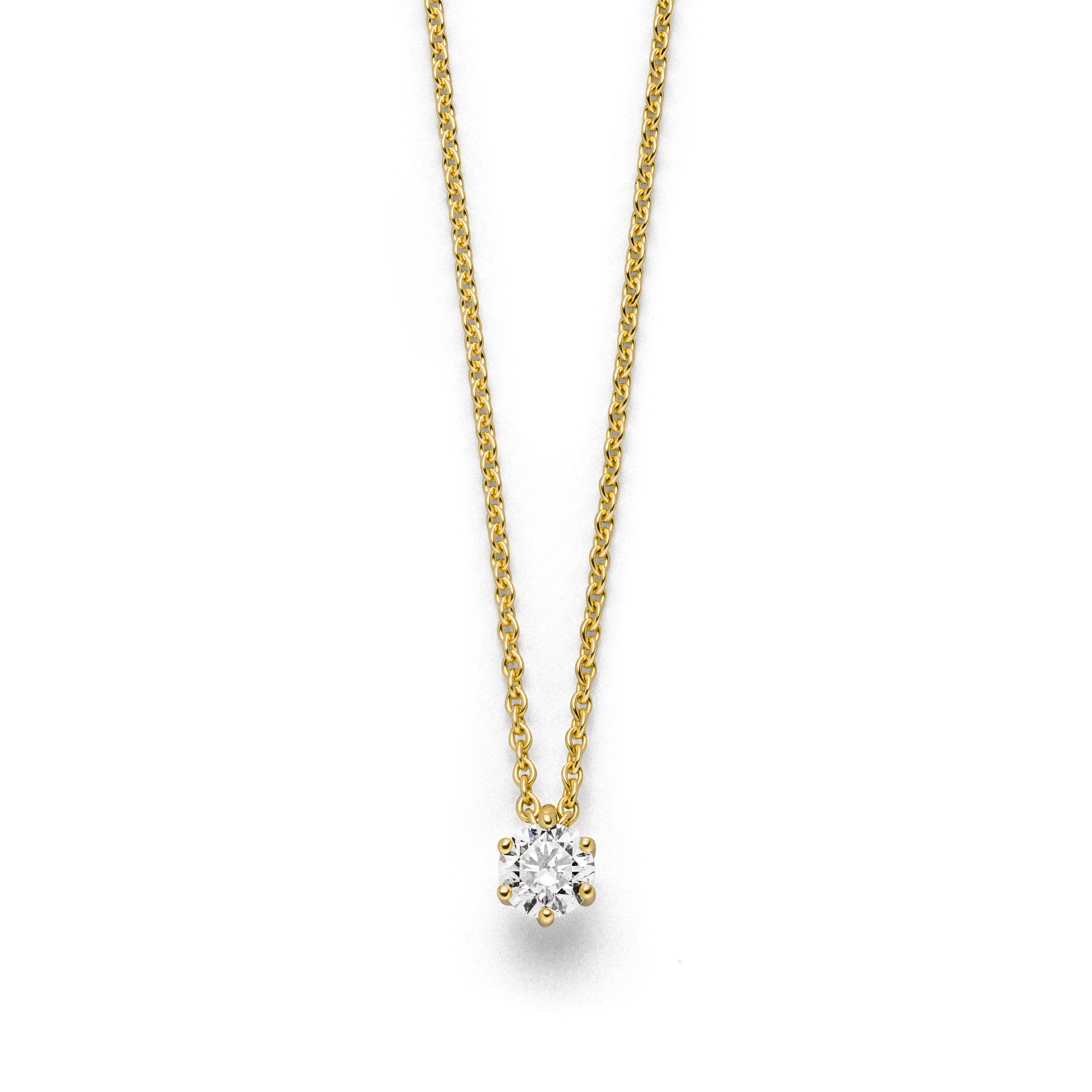 Gelbgold Collier "Fridrich Solitär II" mit Brillant von Atelier Fridrich bei Juwelier Fridrich in München