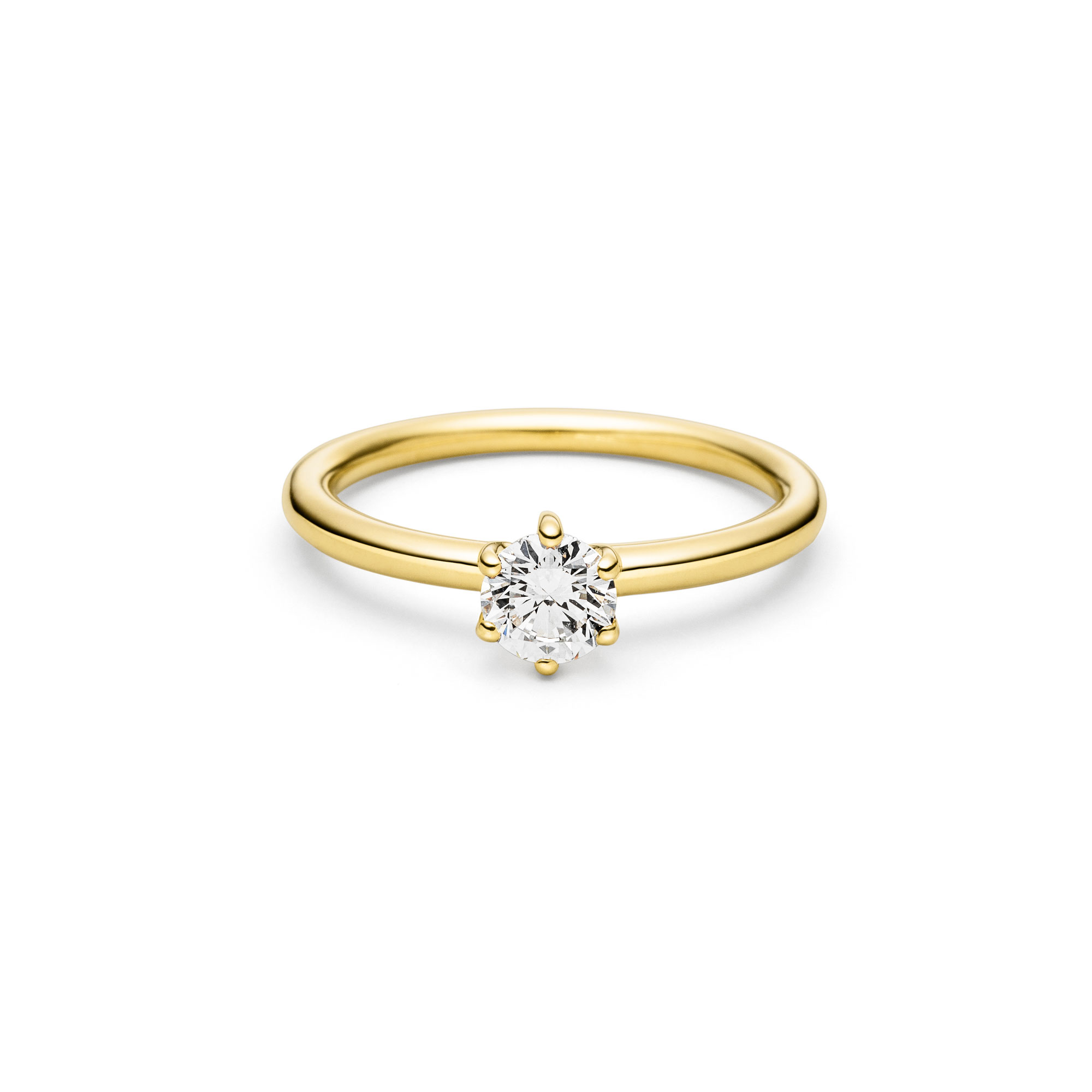 Gelbgold Ring "Fridrich Solitär II" mit Brillant