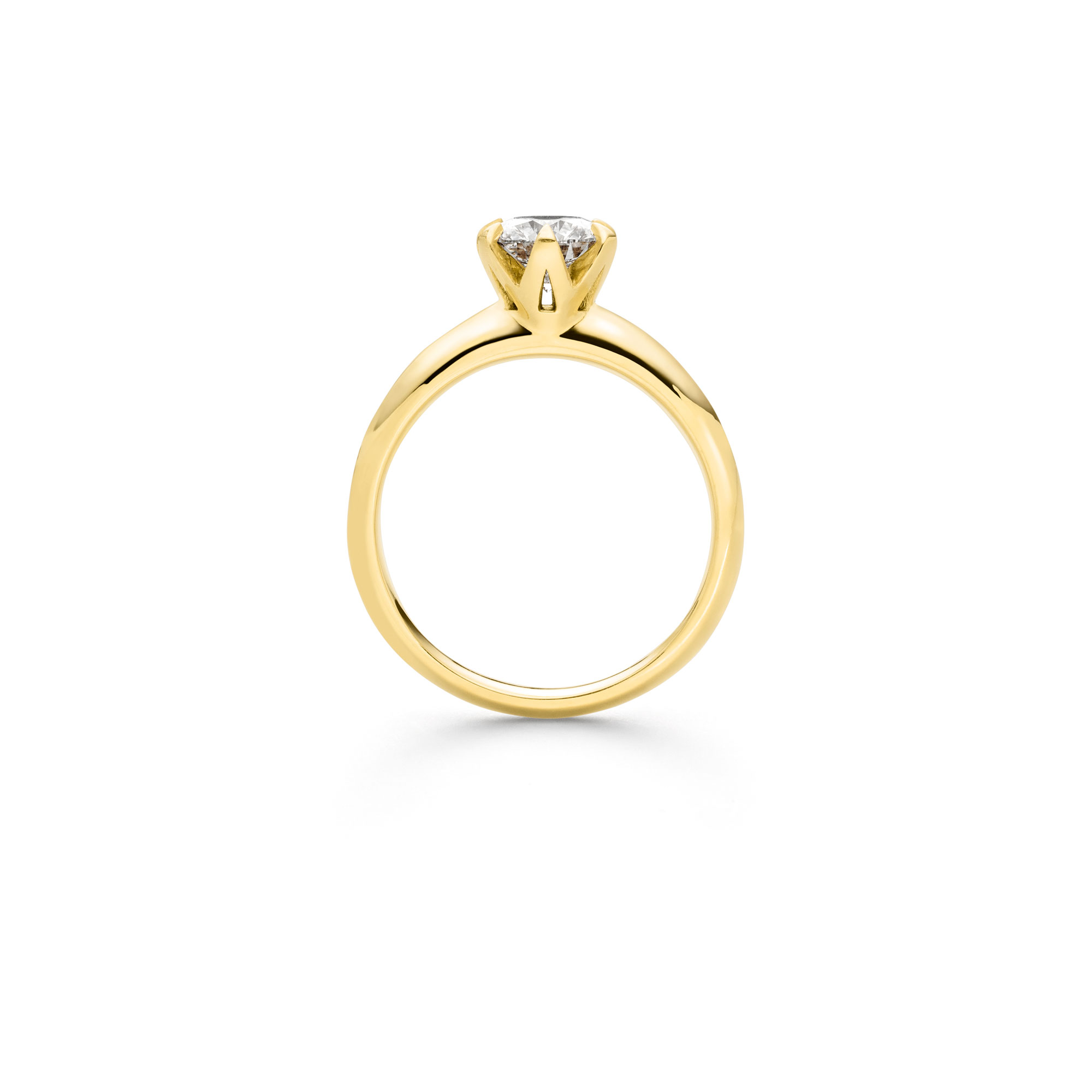 Gelbgold Ring "Fridrich Solitär" mit Brillant