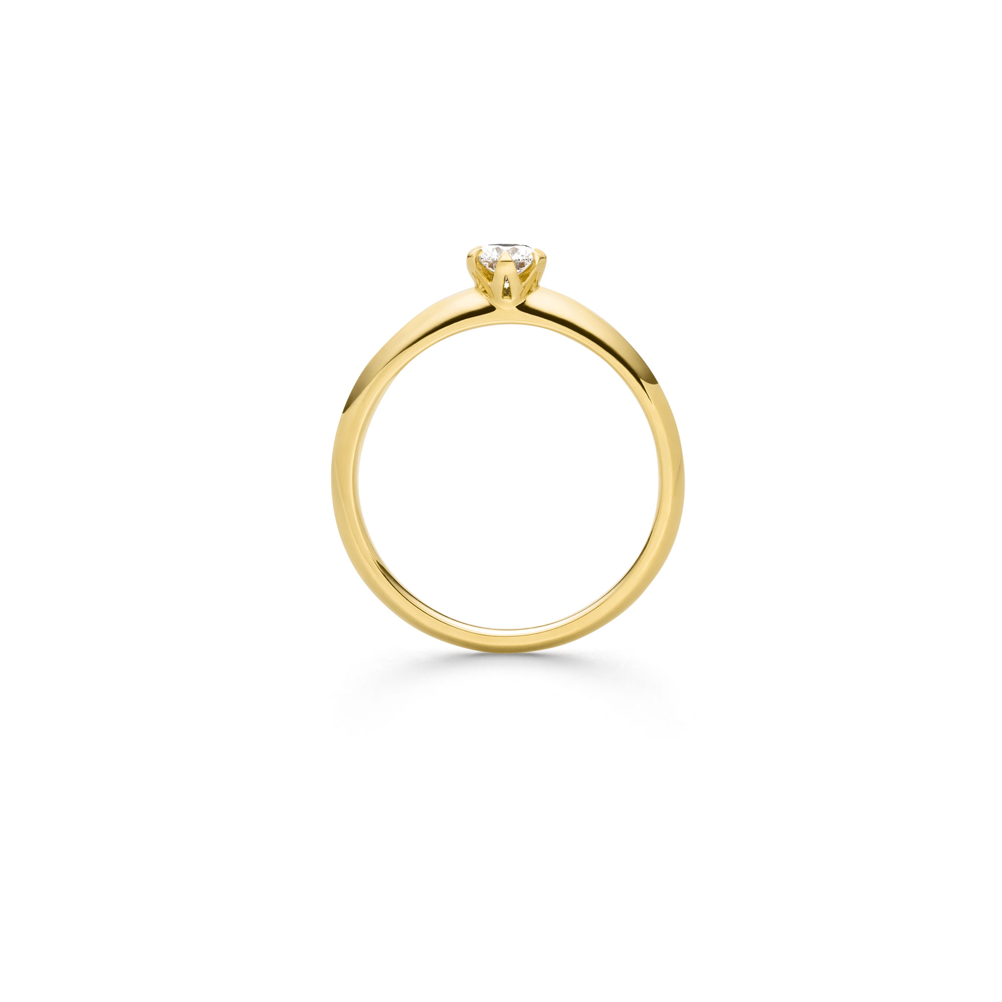 Gelbgold Ring "Fridrich Solitär" mit Brillant