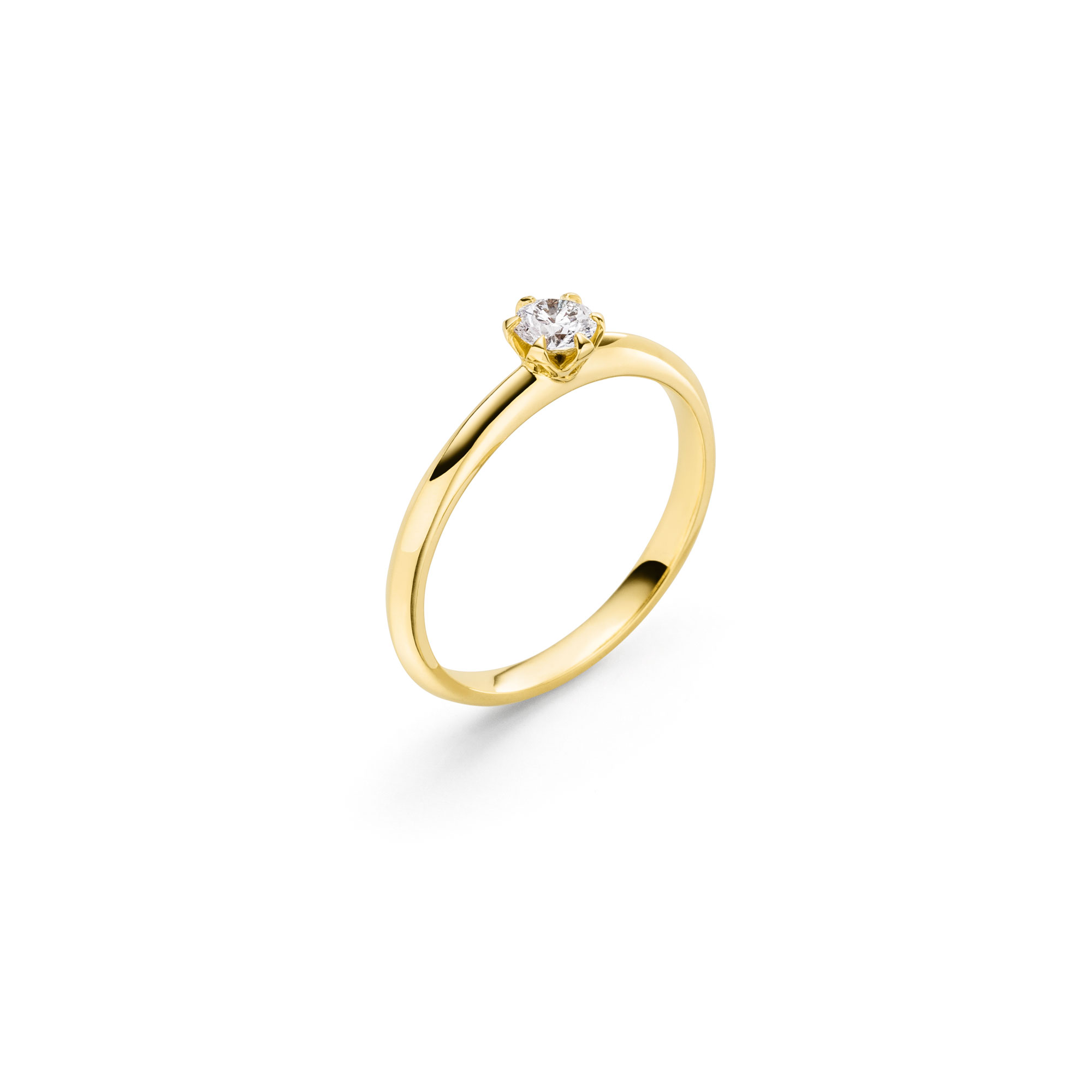 Gelbgold Ring "Fridrich Solitär" mit Brillant von Atelier Fridrich bei Juwelier Fridrich in München