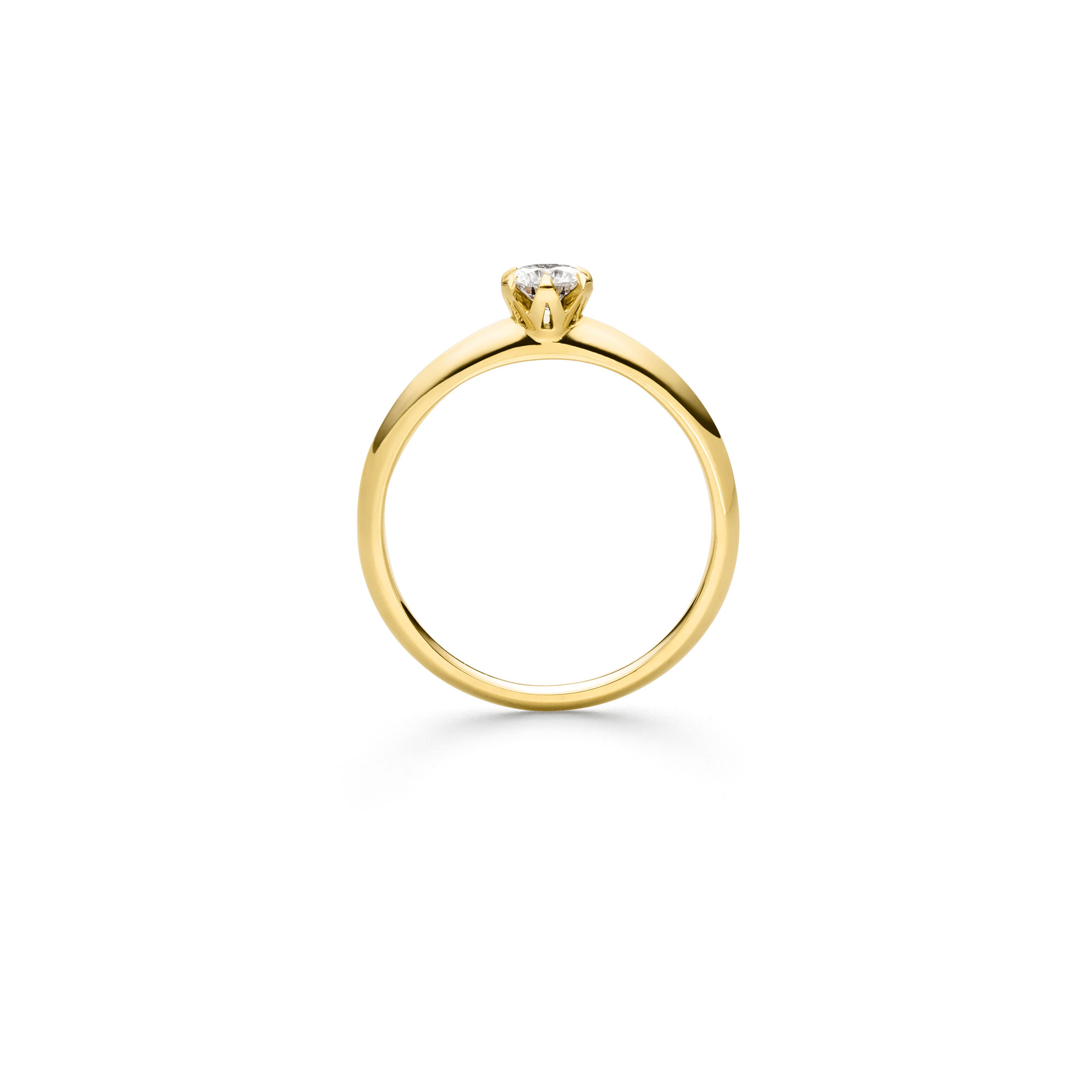 Gelbgold Ring "Fridrich Solitär" mit Brillant