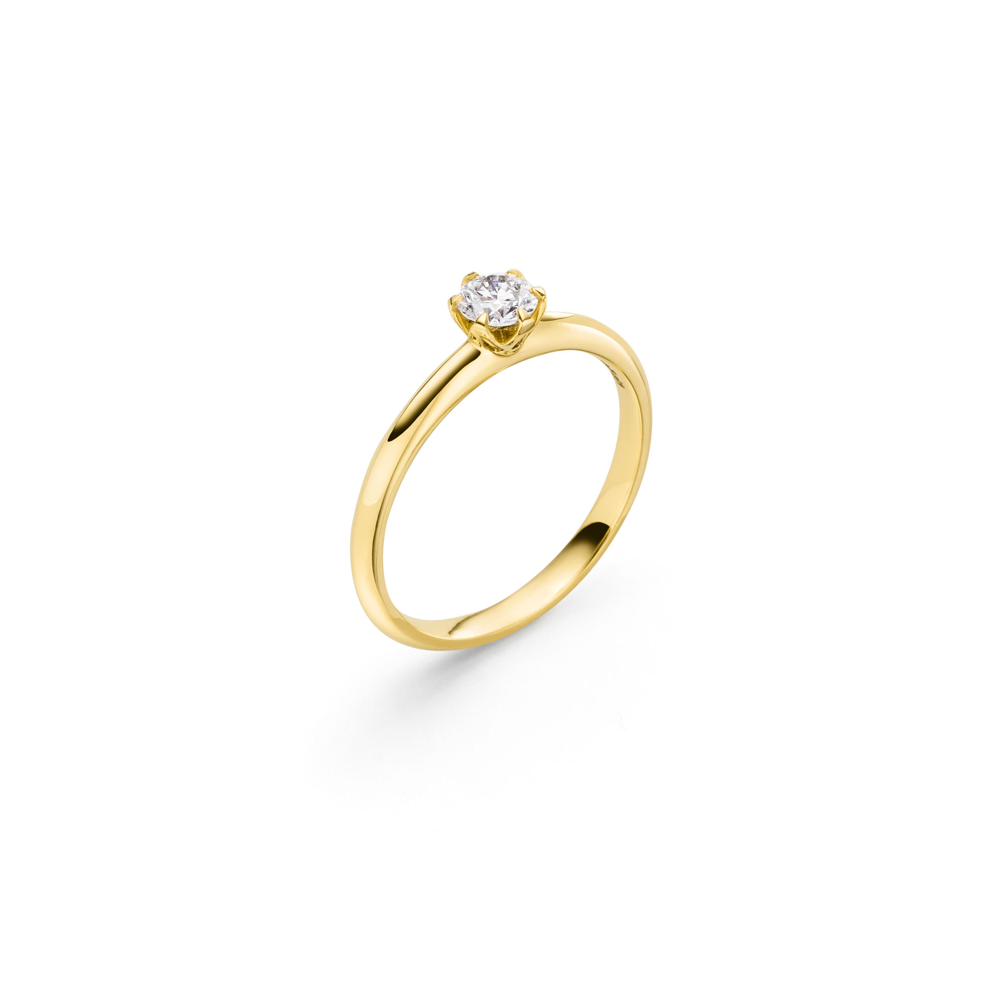 Gelbgold Ring "Fridrich Solitär" mit Brillant von Atelier Fridrich bei Juwelier Fridrich in München