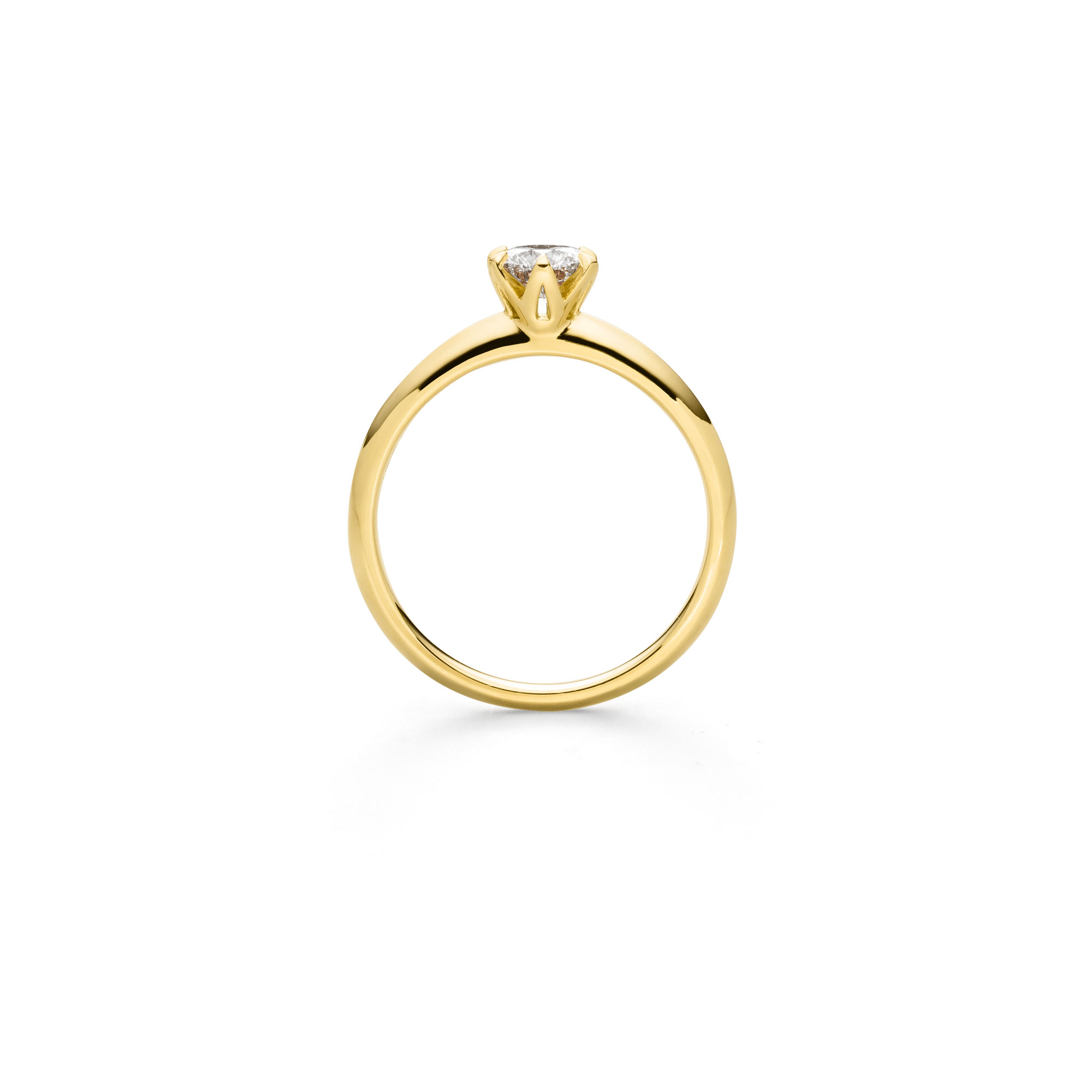 Gelbgold Ring "Fridrich Solitär" mit Brillant