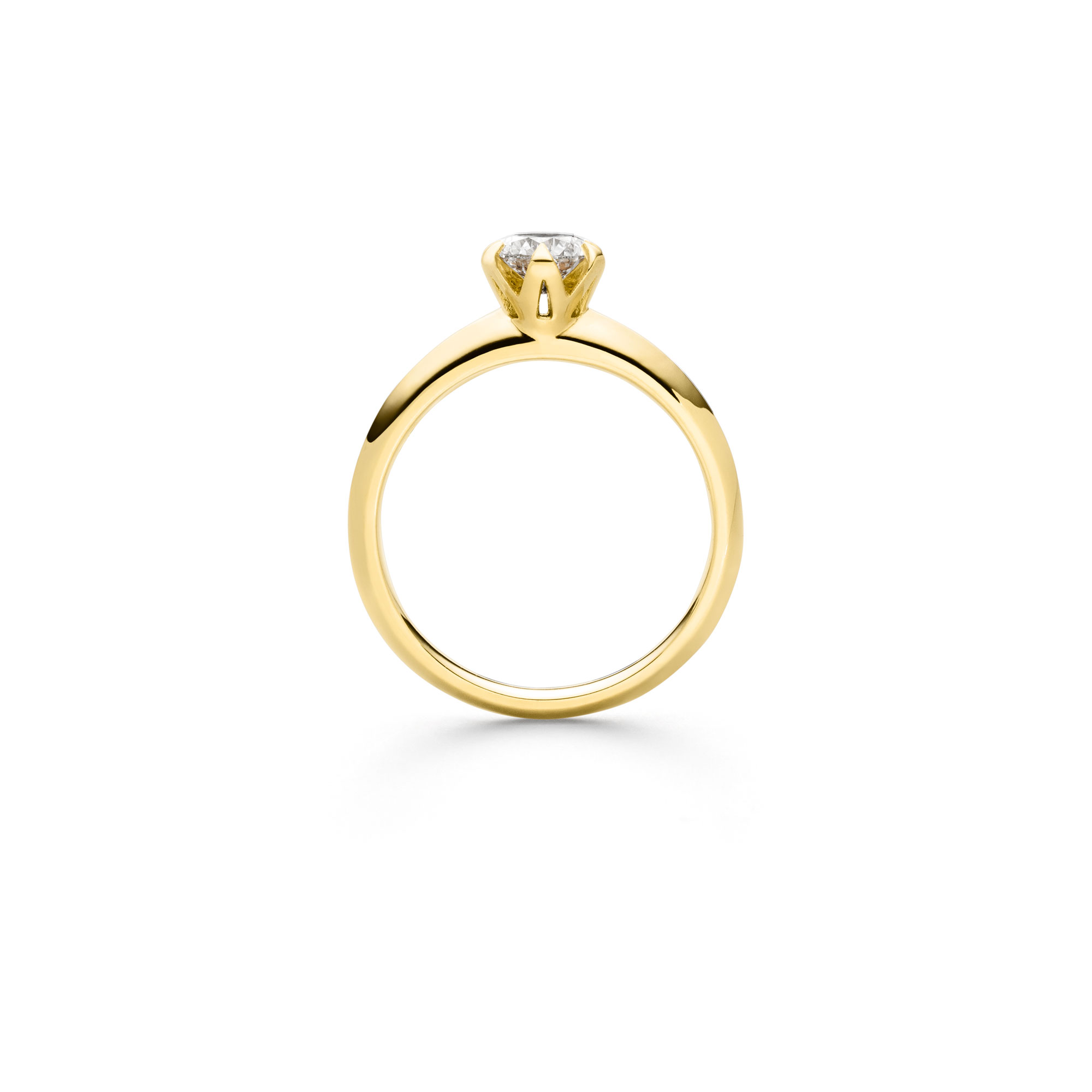 Gelbgold Ring "Fridrich Solitär" mit Brillant