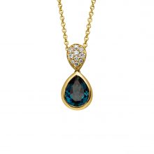 Gelbgold Collier mit Blautopas und Diamanten von Elaine Firenze bei Juwelier Fridrich in München