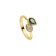 Gelbgold Ring mit Blautopas und Diamanten von Elaine Firenze bei Juwelier Fridrich in München