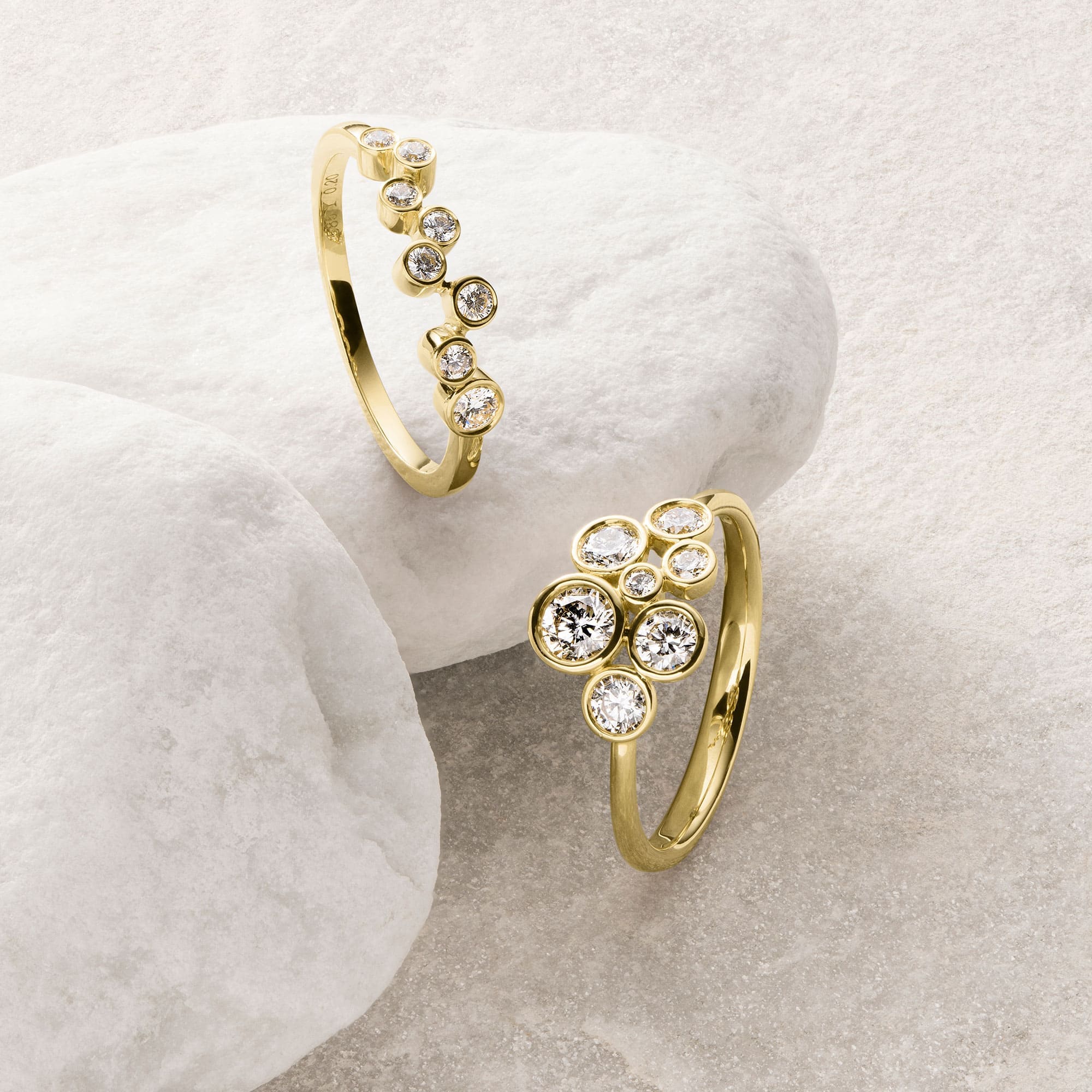 Gelbgold Ring mit Diamanten