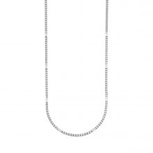 Weißgold Tennis-Collier mit Diamanten in Fantasieschliffen und Brillanten von Hans D. Krieger bei Juwelier Fridrich in München