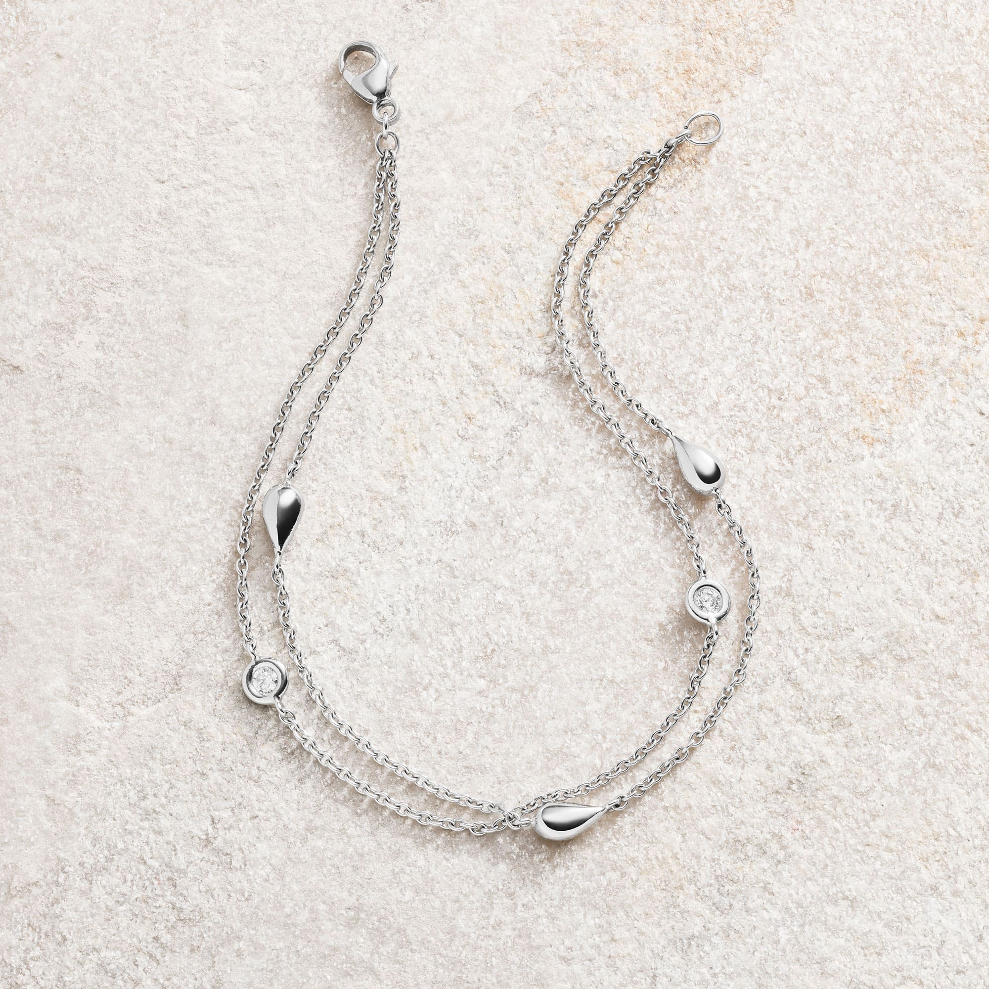 Platin Armband mehrreihig mit Brillanten