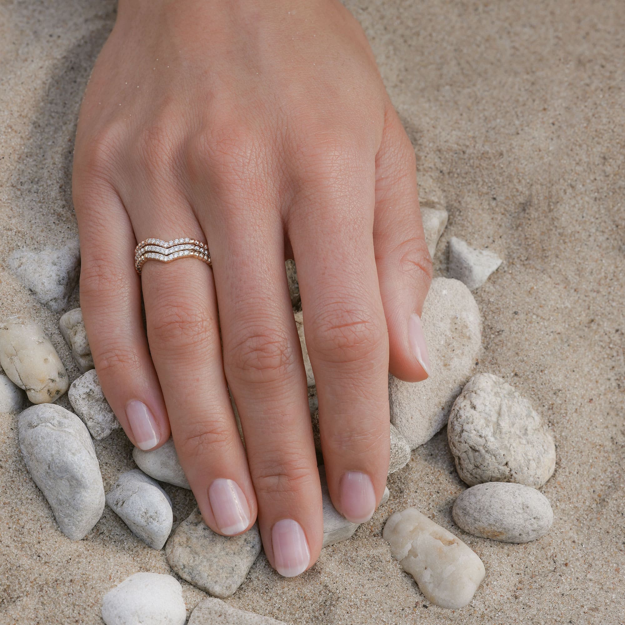 Roségold Ring mit Diamant