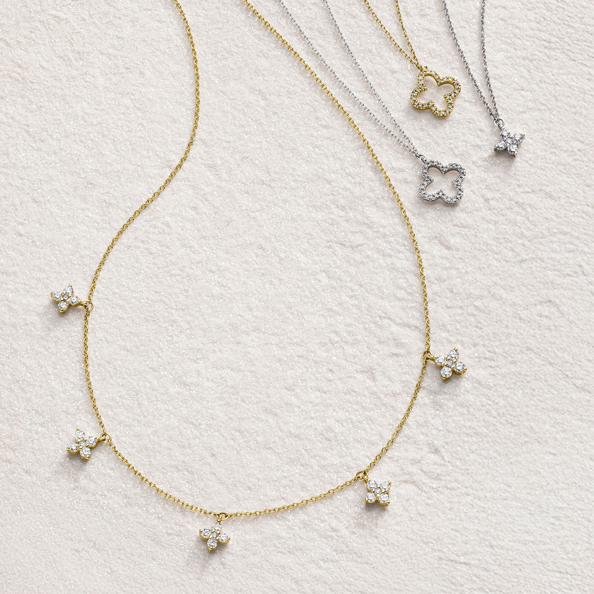 Weißgold Kette mit Diamanten