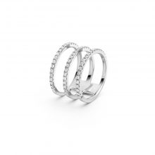 Weißgold Ring dreireihig mit Diamanten von Pieo Milano bei Juwelier Fridrich in München