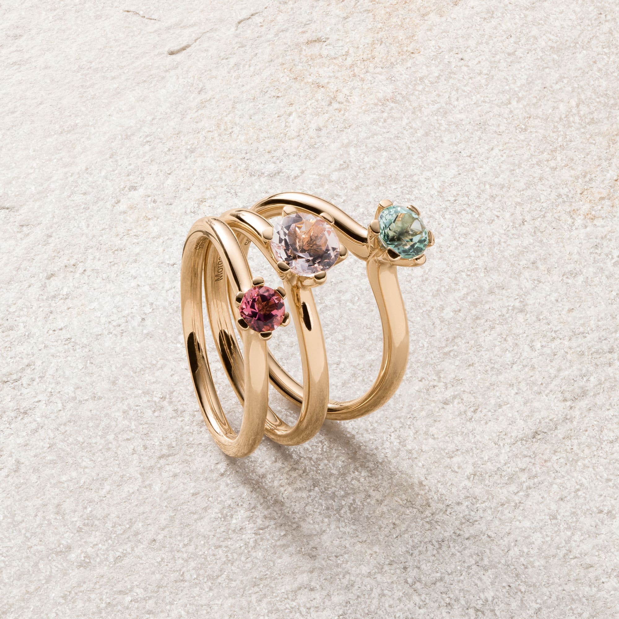 Roségold Ring mit grünem Turmalin