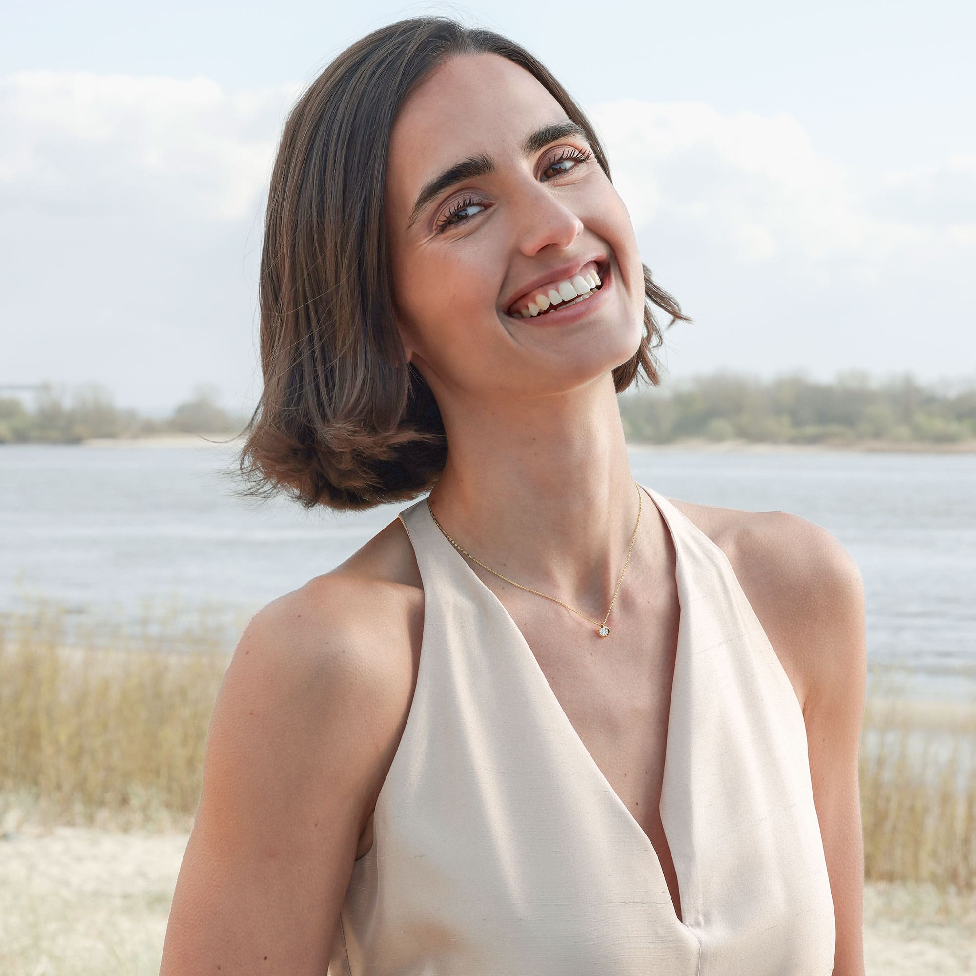 Gelbgold Collier "Love of my life" mit Brillant und Rubin