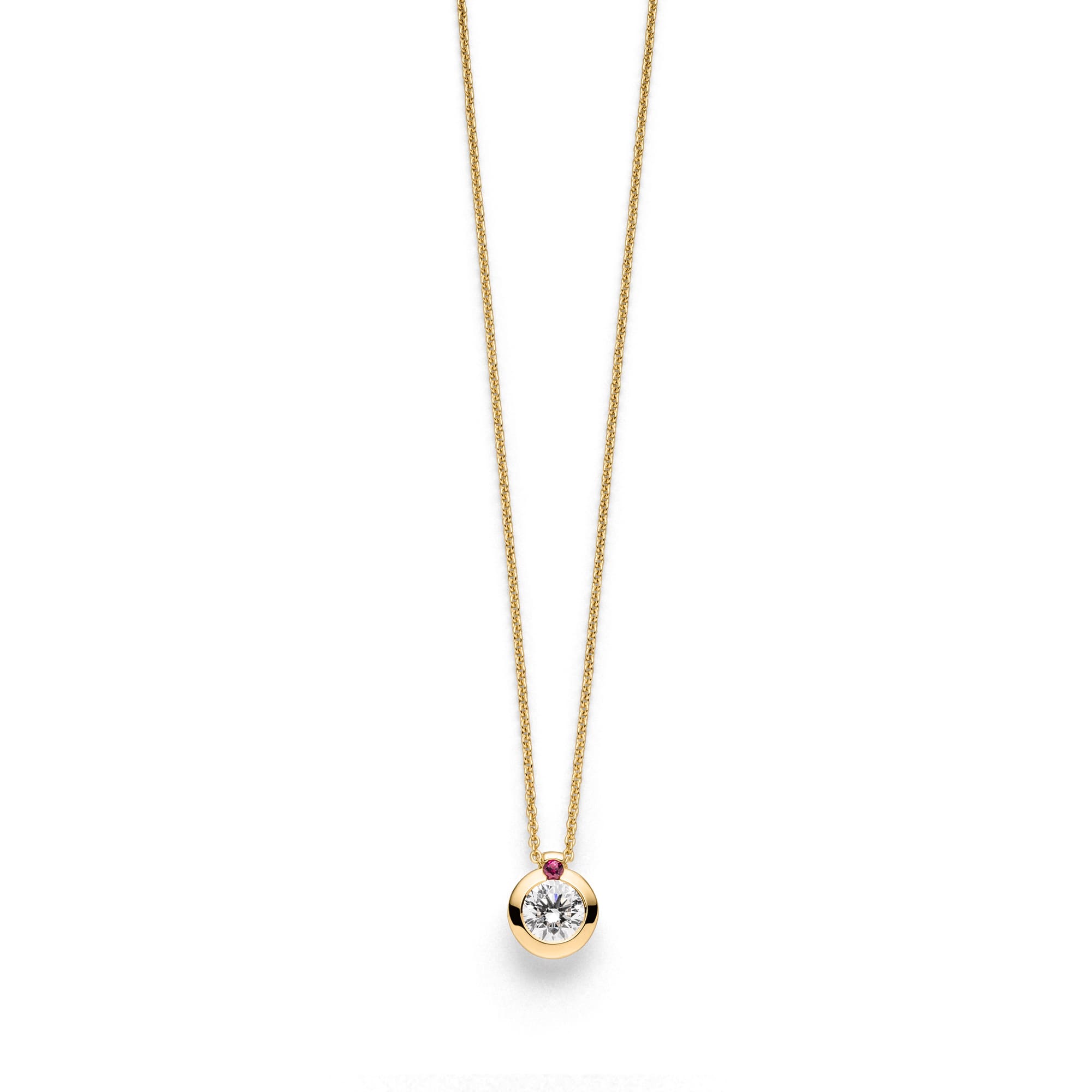 Gelbgold Collier "Love of my life" mit Brillant und Rubin von Schaffrath bei Juwelier Fridrich in München
