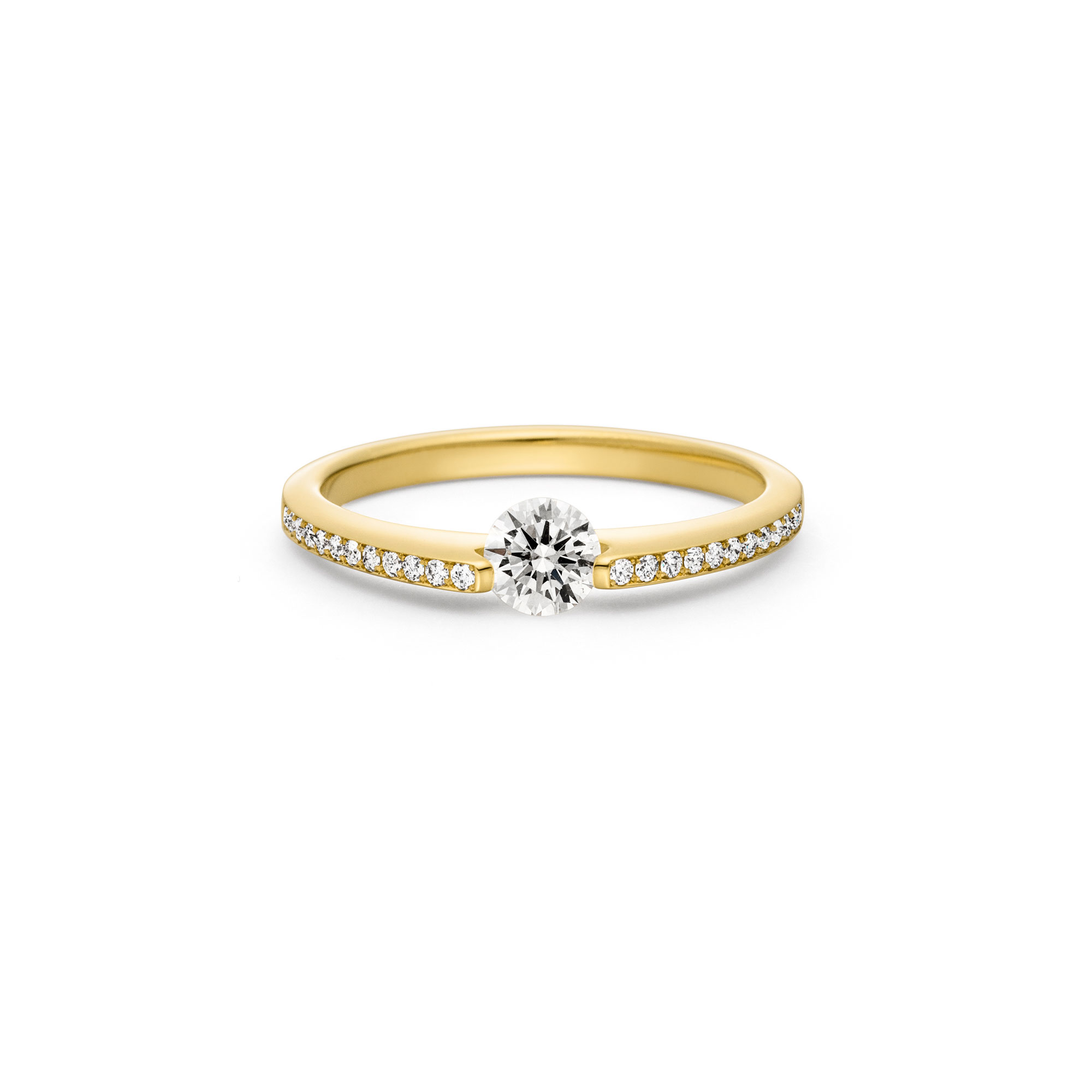 Gelbgold "Liberté" Ring mit beweglichem Diamant und Besatz von Schaffrath bei Juwelier Fridrich in München