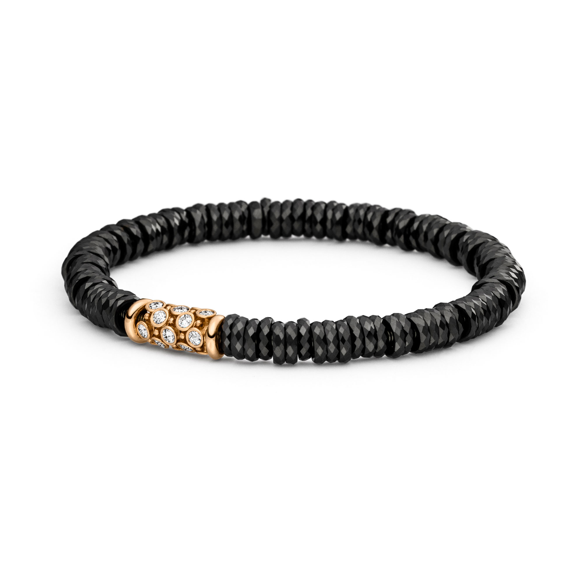 Flexibles Keramikband mit Roségold und Diamanten