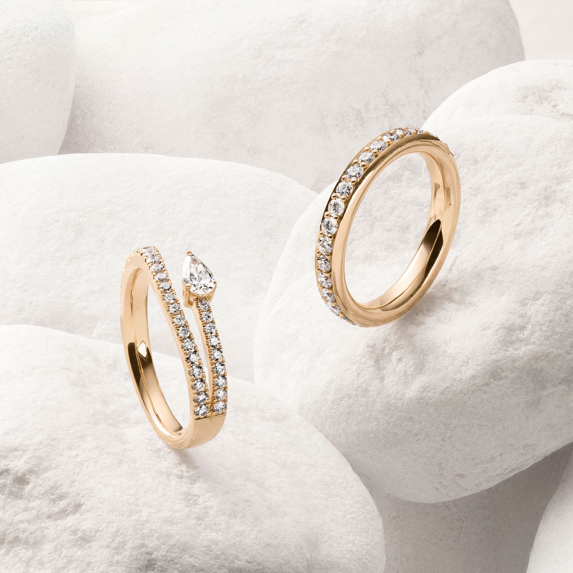 Roségold Ring mit Diamanten