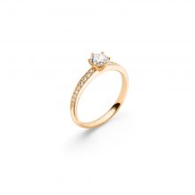 Roségold Ring "Fridrich Solitär" mit Brillant und Besatz von Atelier Fridrich bei Juwelier Fridrich in München